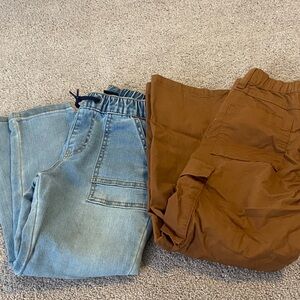 Blue and Brown Casual Pants Set